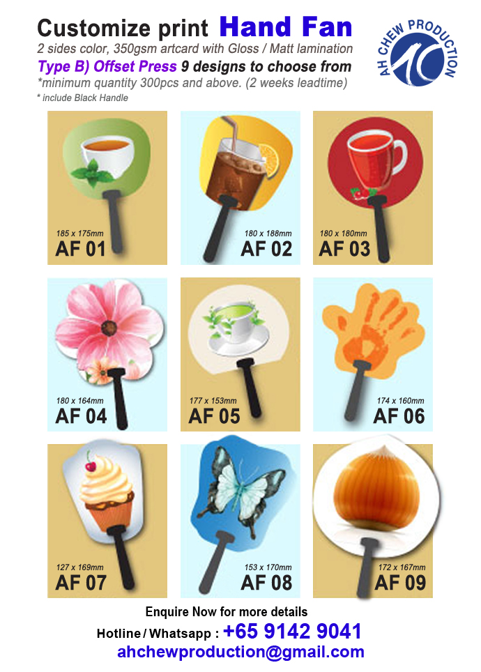 SG Cusomize Offset Print Hand Fan-+6591429041