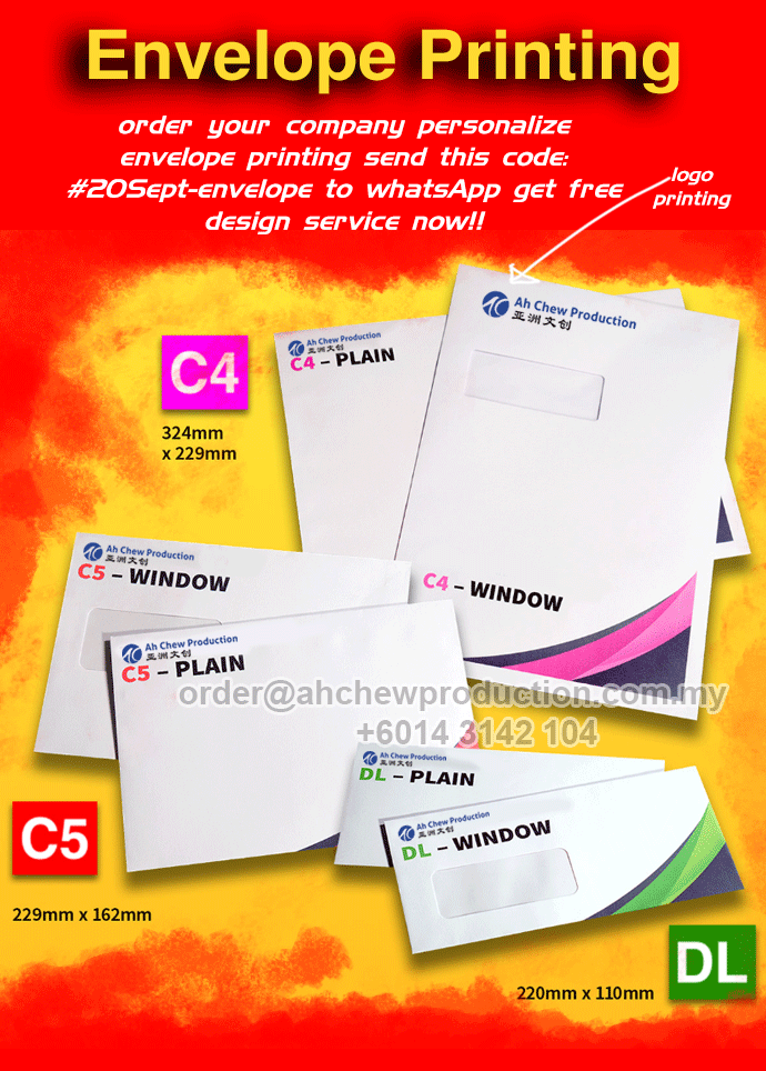 Malaysia Personalize envolope printing